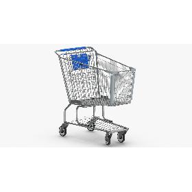 3D model Metal Shopping Cart 01 Blue